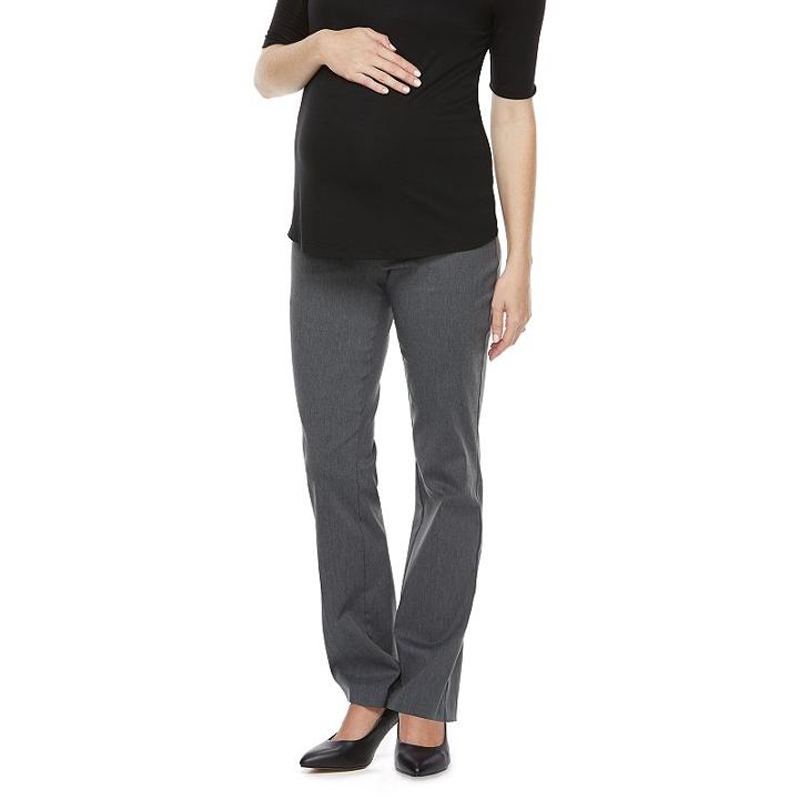 Maternity A:glow Belly Panel Bootcut Dress Pants, Women's, Size: 8 Sh-mat, Dark Grey