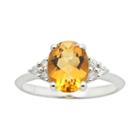 10k White Gold Citrine And Diamond Accent Ring, Women's, Size: 5, Orange