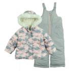Girls 4-6x Oshkosh B'gosh&reg; Faux-fur Jacket & Bib Snow Pants Set, Size: 5-6, Green