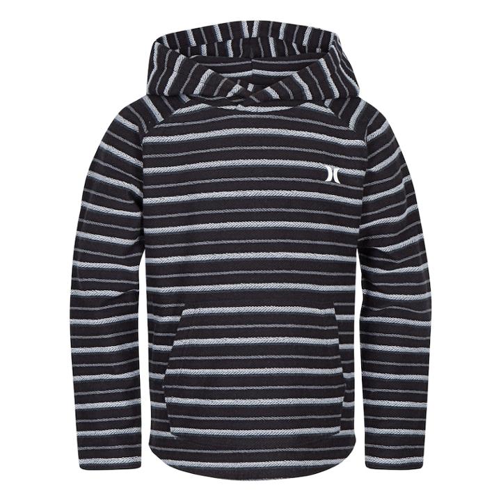 Boys 4-7 Hurley Striped Pullover Hoodie, Size: 7, Black