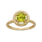 Peridot 14k Gold Halo Ring, Women's, Size: 7, Green