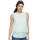 Women's Apt. 9&reg; Mixed-media Crochet Tank, Size: Xl, Light Blue