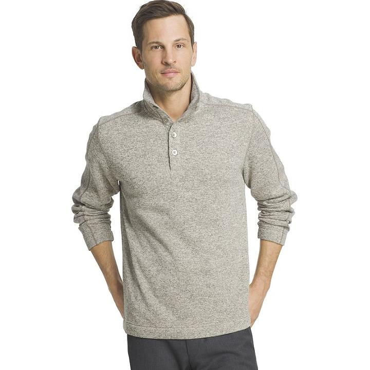 Big & Tall Van Heusen Classic-fit Mockneck Fleece Sweater, Men's, Size: L Tall, Lt Beige