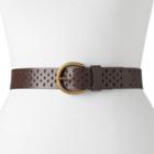 Women's Sonoma Goods For Life&trade; Teardrop Perforated Belt, Size: Medium, Med Brown