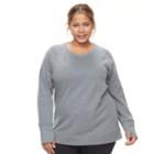 Plus Size Tek Gear&reg; Raglan Crew Sweatshirt, Women's, Size: 1xl, Med Grey