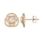 10k Gold Lab-created White Sapphire Knot Stud Earrings, Women's