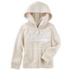 Girls 4-12 Oshkosh B'gosh&reg; Logo Zipper Hoodie, Size: 10, Light Grey