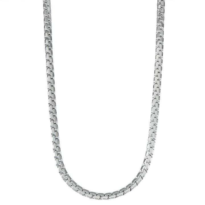 Men's Stainless Steel Flat Box Chain Necklace - 24 In, Size: 24, Grey