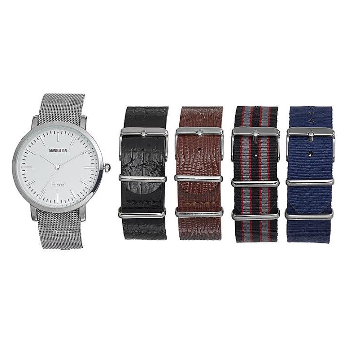 Manhattan Men's Watch & Interchangeable Band Set, Multicolor