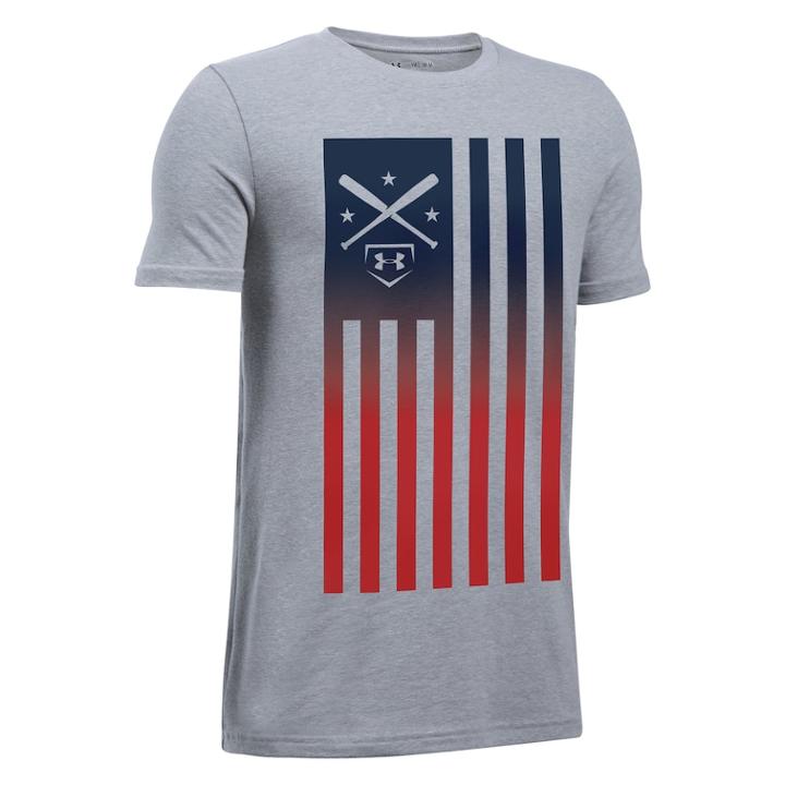 Boys 8-20 Under Armour Baseball Tee, Size: Large, Med Grey