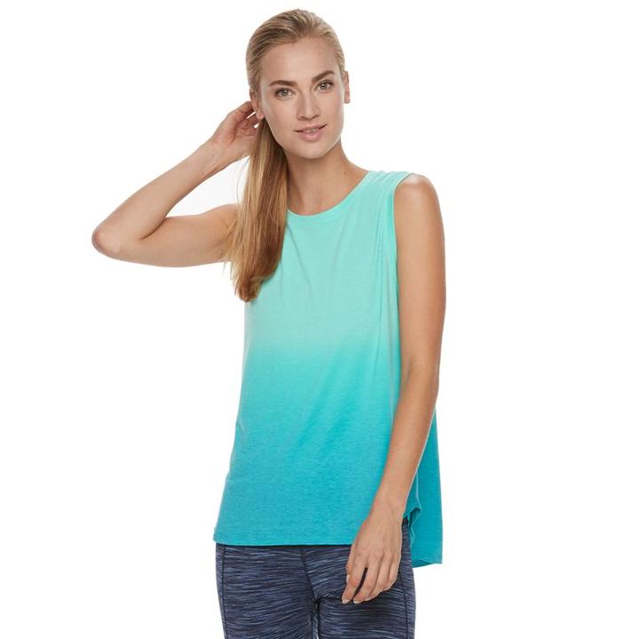 Women's Tek Gear&reg; Dry Tek Slubbed Tank Top, Size: Small, Turquoise/blue (turq/aqua)