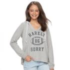 Juniors' Rarely Sorry Football Graphic Hoodie, Teens, Size: Small, Light Grey