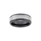 1/6 Carat T.w. Stainless Steel And Black Ceramic Wedding Band - Men, Size: 8.50