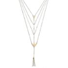 Mudd&reg; Arrow Chain Tassel Swag Necklace, Girl's, Gold