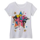Girls 4-6x Dc Comics Super Hero Girls Supergirl, Batgirl & Wonder Woman Glitter Tee, Girl's, Size: 7, White