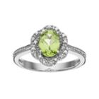 Radiant Gem Peridot Sterling Silver Flower Ring, Women's, Size: 9, Green