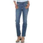 Women's Croft & Barrow&reg; Straight-fit 5-pocket Jeans, Size: 8 T/l, Blue