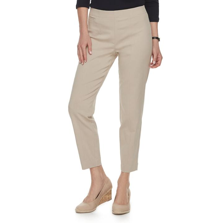 Women's Croft & Barrow&reg; Polished Pull-on Ankle Pants, Size: 10, Med Beige