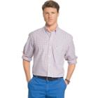 Men's Izod Essential Classic-fit Tattersall Plaid Button-down Shirt, Size: Medium, Drk Orange