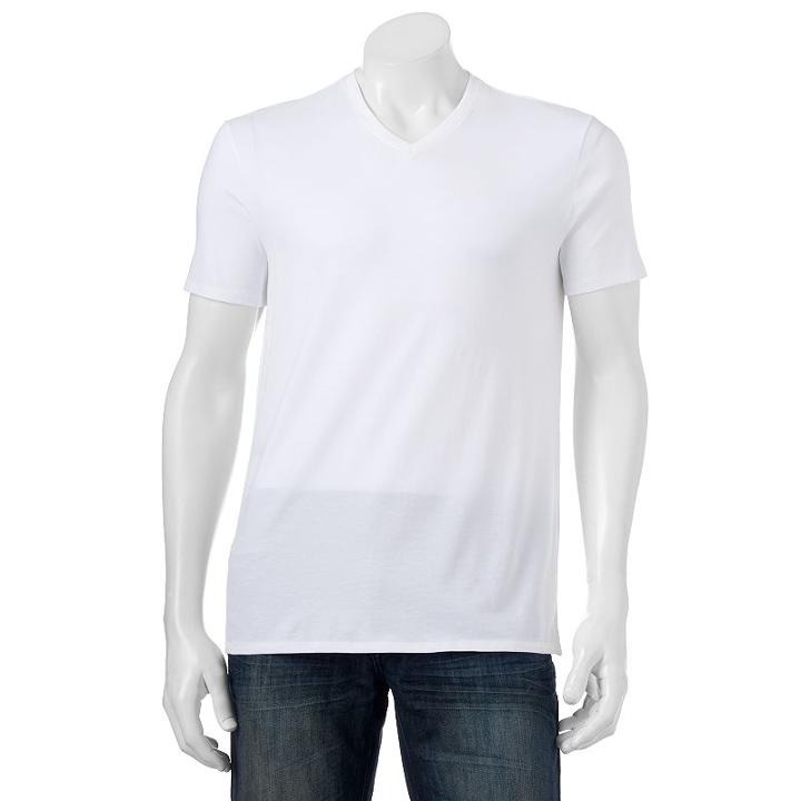 Men's Apt. 9 Solid V-neck Tee, Size: Xl, White