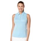 Women's Grand Slam Ruched Sleeveless Golf Polo, Size: Xl, Light Blue