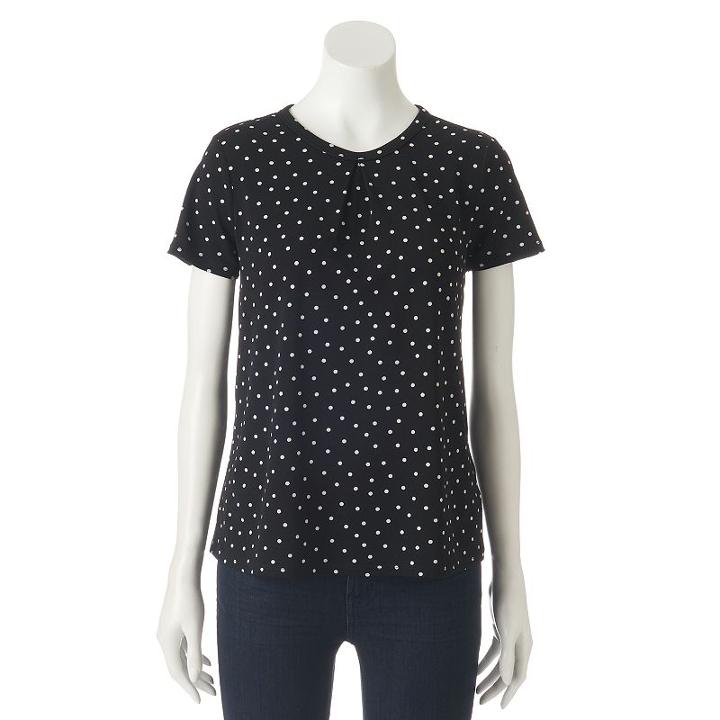 Women's Elle&trade; Gored Tee, Size: Large, Black