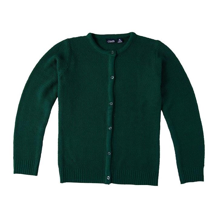 Girls 4-16 Chaps School Uniform Textured Cardigan, Girl's, Size: 7, Green Oth