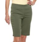 Women's Croft & Barrow&reg; Polished Pull-on Bermuda Shorts, Size: 14, Med Green