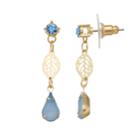 Lc Lauren Conrad Beaded Nickel Free Leaf Drop Earrings, Women's, Blue