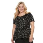 Plus Size Apt. 9&reg; Subbed A-line Scoopneck Tee, Women's, Size: 1xl, Oxford