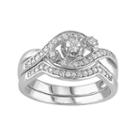 Diamond Engagement Ring Set In Sterling Silver (1/3 Carat T.w.), Women's, Size: 6, White
