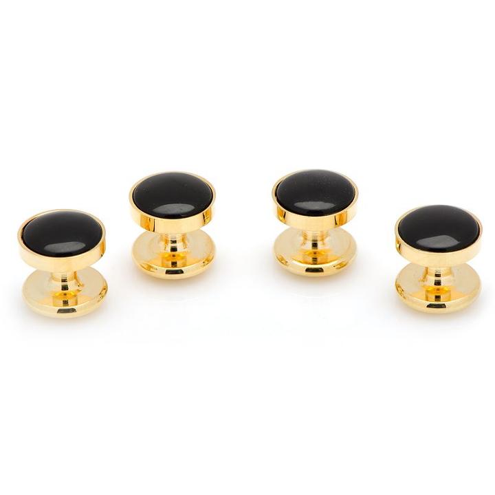Gold & Onyx Studs, Men's, Black