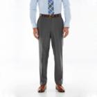 Men's Chaps Black Label Classic-fit Charcoal (grey) Wool-blend Stretch Flat-front Suit Pants, Size: 42x32