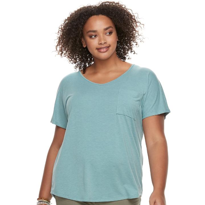 Plus Size So&reg; Cross Back Short Sleeve Tee, Teens, Size: 2xl, Med Blue
