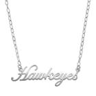 Fiora Sterling Silver Iowa Hawkeyes Necklace, Women's, Size: 16, Grey
