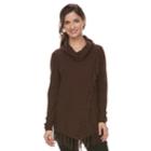 Women's Croft & Barrow&reg; Poncho Sweater, Size: Xxl, Med Brown