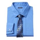 Big & Tall Croft & Barrow&reg; Classic-fit Striped Dress Shirt And Patterned Tie Boxed Set, Men's, Size: 18 36/7t, Med Blue