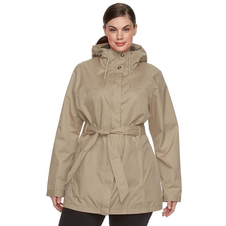 Plus Size Columbia Spring Run Hooded Trench Jacket, Women's, Size: 2xl, White Oth