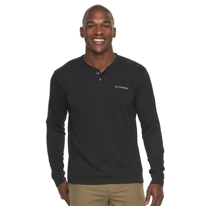 Big & Tall Columbia Sportswear Logo Omni-wick Performance Henley, Men's, Size: Xxl Tall, Grey (charcoal)