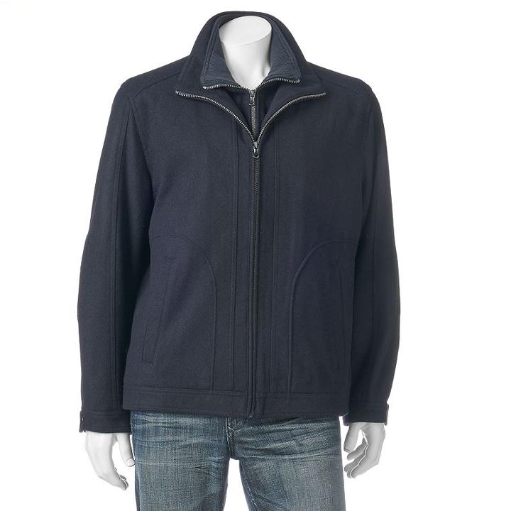 Men's Towne Military Wool-blend Hipster Jacket, Size: Small, Blue (navy)