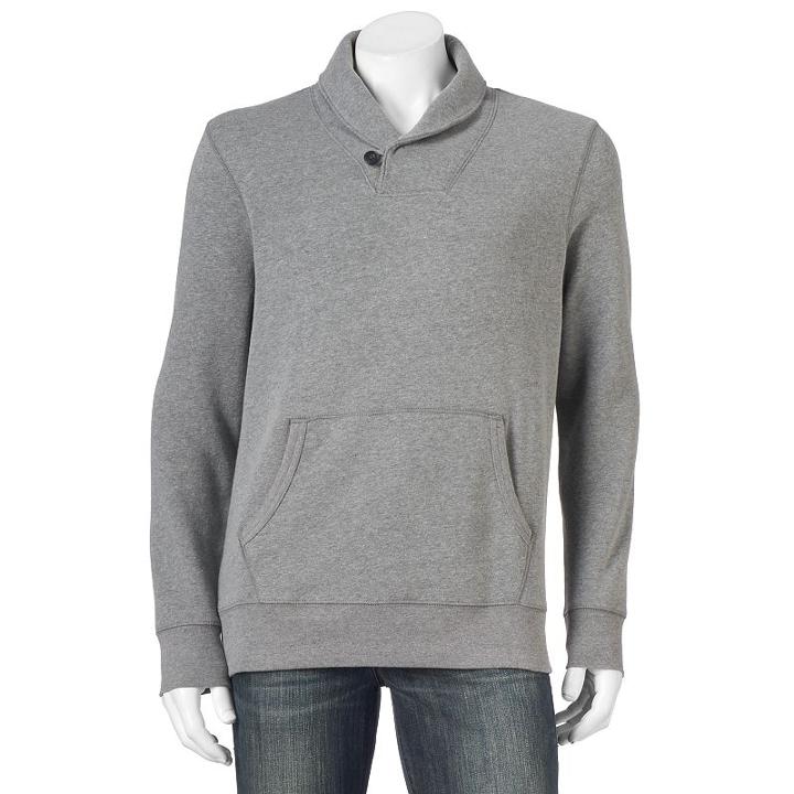 Men's Sonoma Goods For Life&reg; Classic-fit Shawl-collar Pullover, Size: Xxl, Med Grey