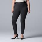 Plus Size Simply Vera Vera Wang Everyday Luxury Scuba High-waisted Skinny Pants, Women's, Size: 1x Long, Blue (navy)