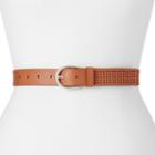Women's Lee Perforated Leather Belt, Size: Xl, Lt Brown