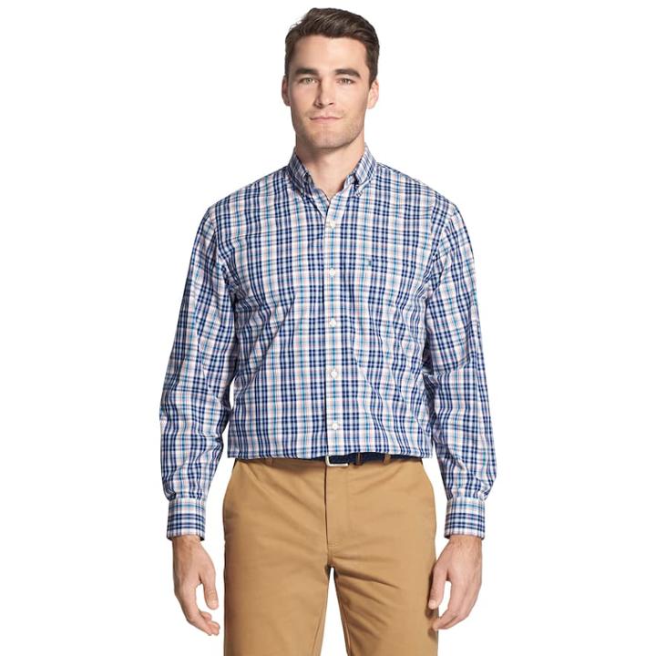 Men's Izod Premium Essentials Classic-fit Stretch Button-down Shirt, Size: Small, Blue