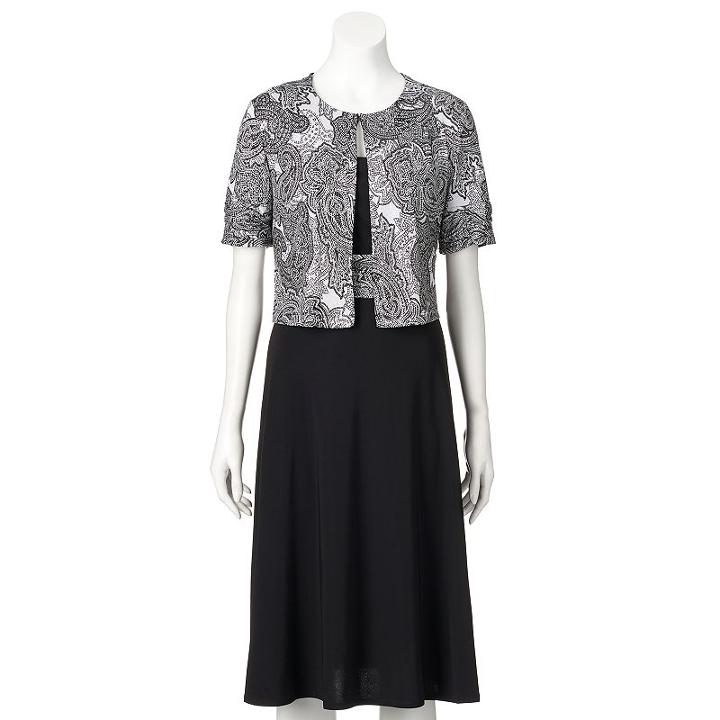 Women's Perceptions Paisley Dress & Jacket Set, Size: 8, Oxford