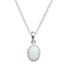 Tiara Sterling Silver Lab-created Opal Oval Pendant, Women's, Size: 18, White