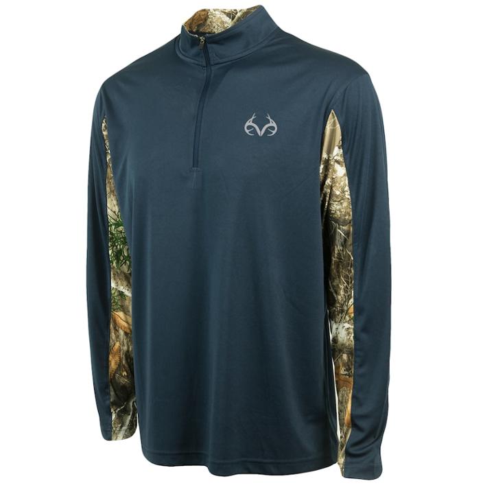 Men's Realtree Stealth Quarter-zip Performance Top, Size: Small, Dark Blue