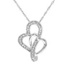 Stella Grace Diamond Accent 10k White Gold Double Heart Pendant Necklace, Women's, Size: 17