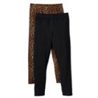 Girls 4-6x Freestyle Revolution 2-pk. Full-length Solid & Animal Print Stretch Leggings, Girl's, Size: 6, Ovrfl Oth