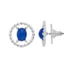 Button Orbit Earring, Women's, Blue